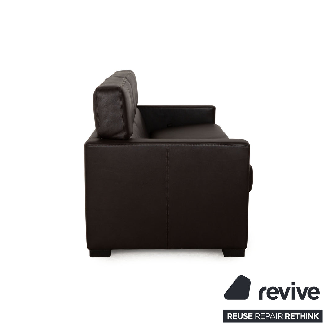 Brühl Francis Leder Dreisitzer Braun manuelle Funktion Sofa Couch