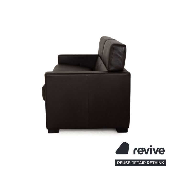 Brühl Francis Leder Dreisitzer Braun manuelle Funktion Sofa Couch
