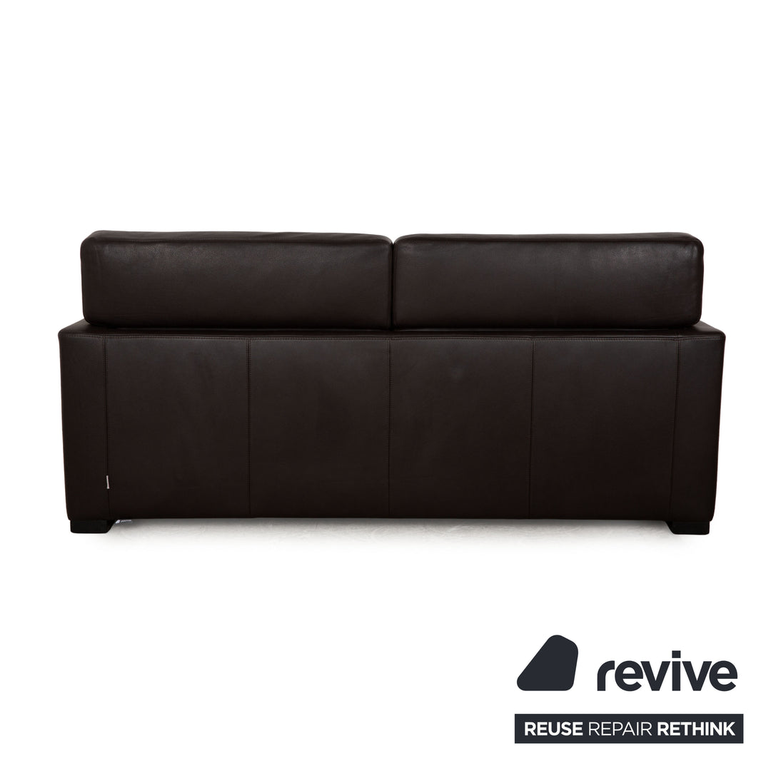 Brühl Francis Leder Dreisitzer Braun manuelle Funktion Sofa Couch