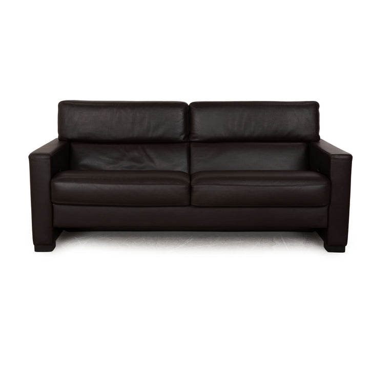 Brühl Francis Leder Dreisitzer Braun manuelle Funktion Sofa Couch