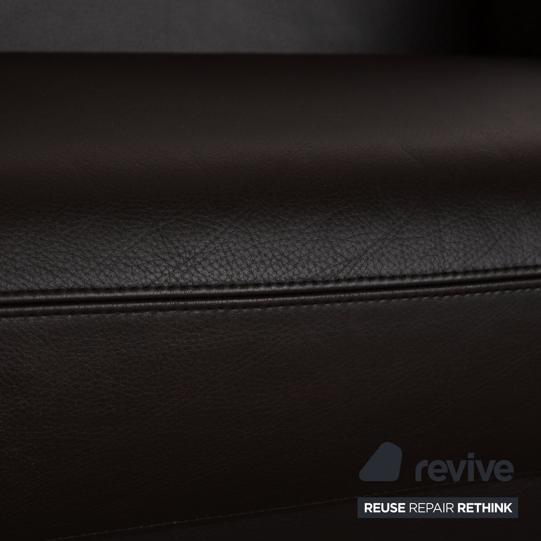 Brühl Francis Leder Dreisitzer Braun manuelle Funktion Sofa Couch