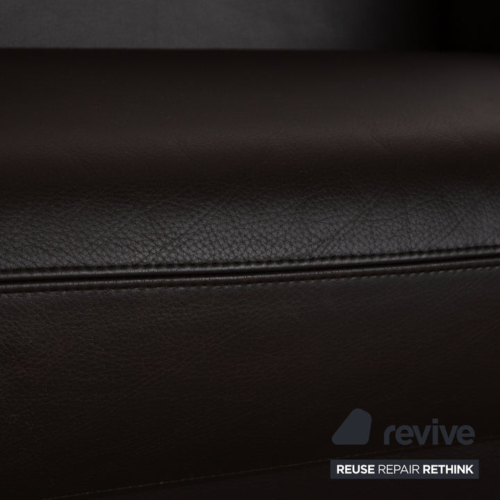 Brühl Francis Leder Dreisitzer Braun manuelle Funktion Sofa Couch