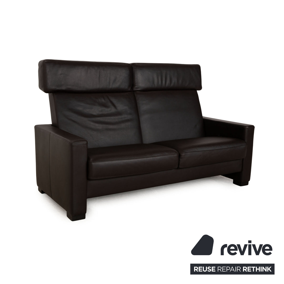 Brühl Francis Leder Dreisitzer Braun manuelle Funktion Sofa Couch
