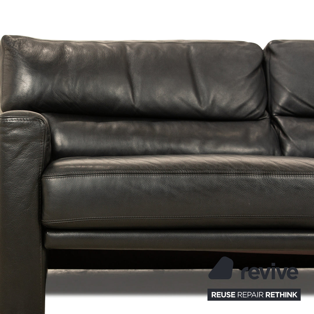 Brühl Leder Dreisitzer Schwarz Sofa Couch