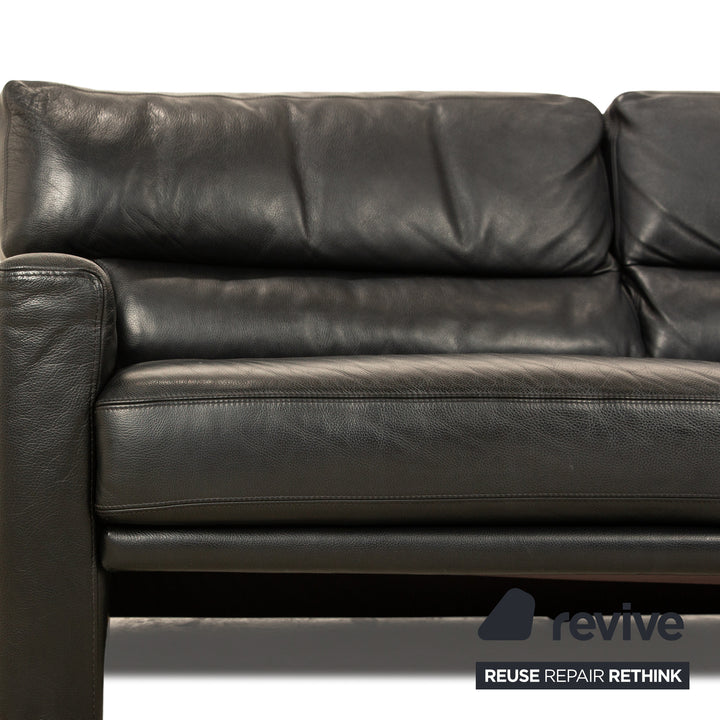 Brühl Leder Dreisitzer Schwarz Sofa Couch