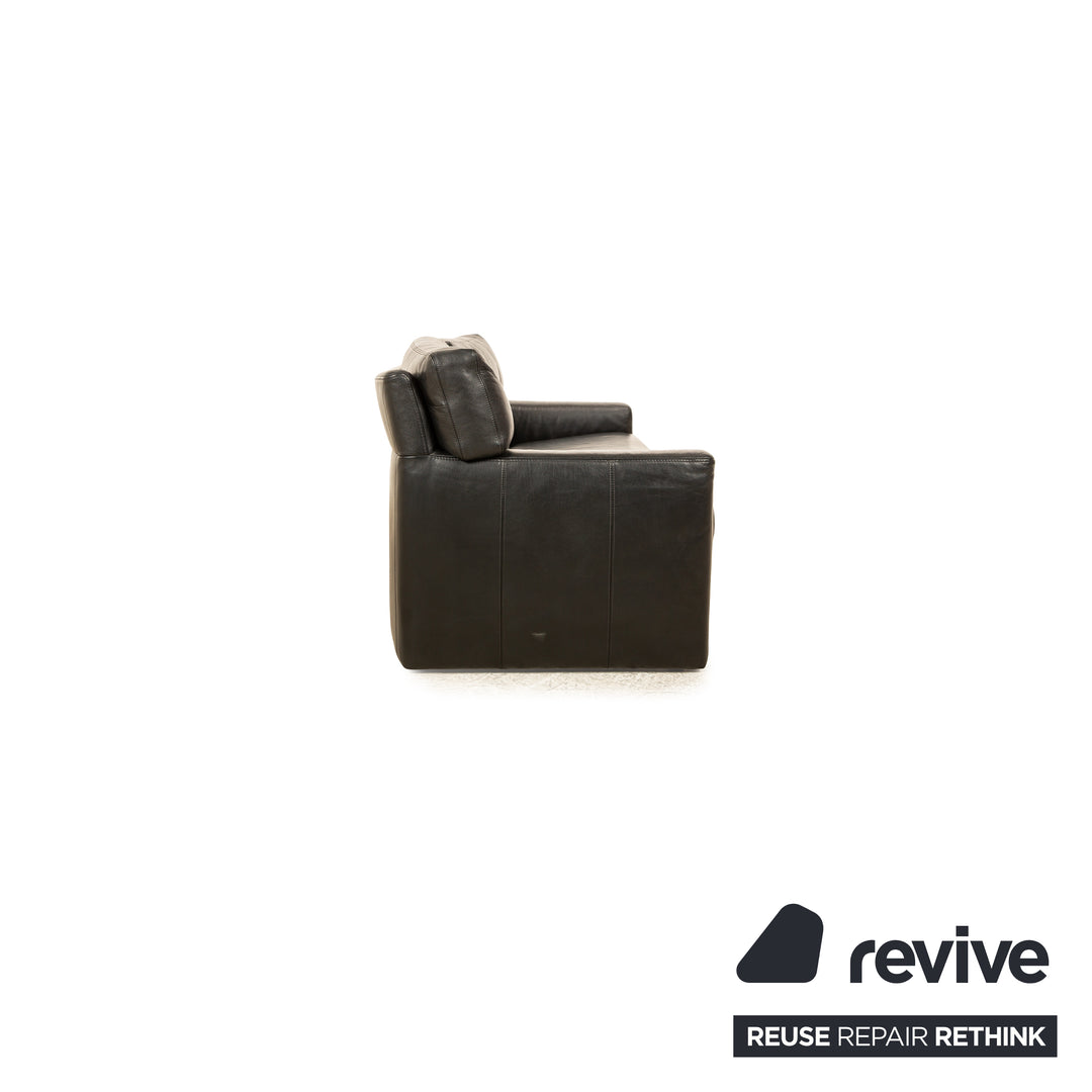 Brühl Leder Dreisitzer Schwarz Sofa Couch