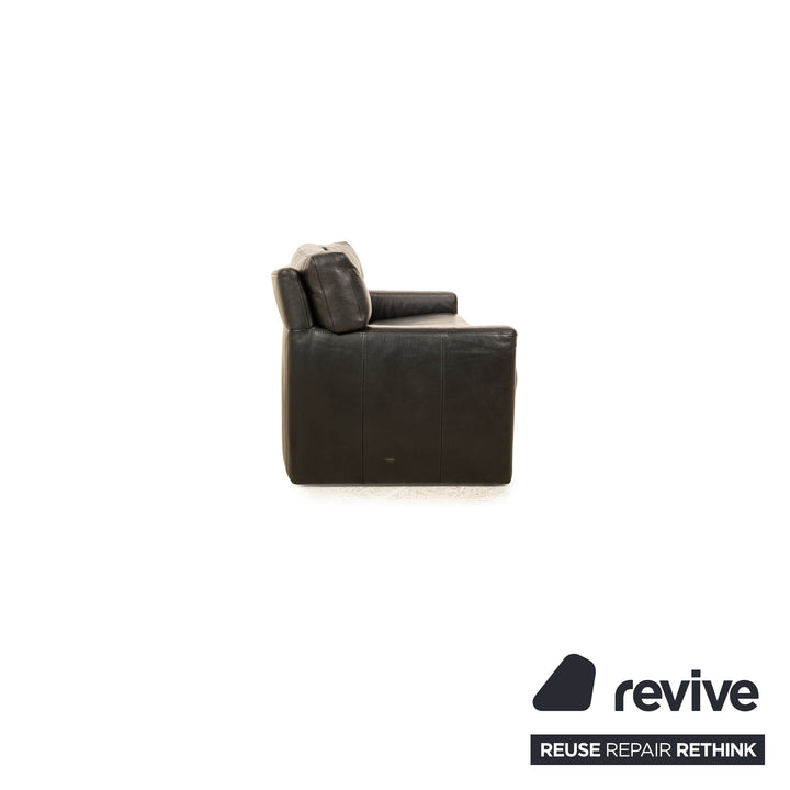 Brühl Leder Dreisitzer Schwarz Sofa Couch