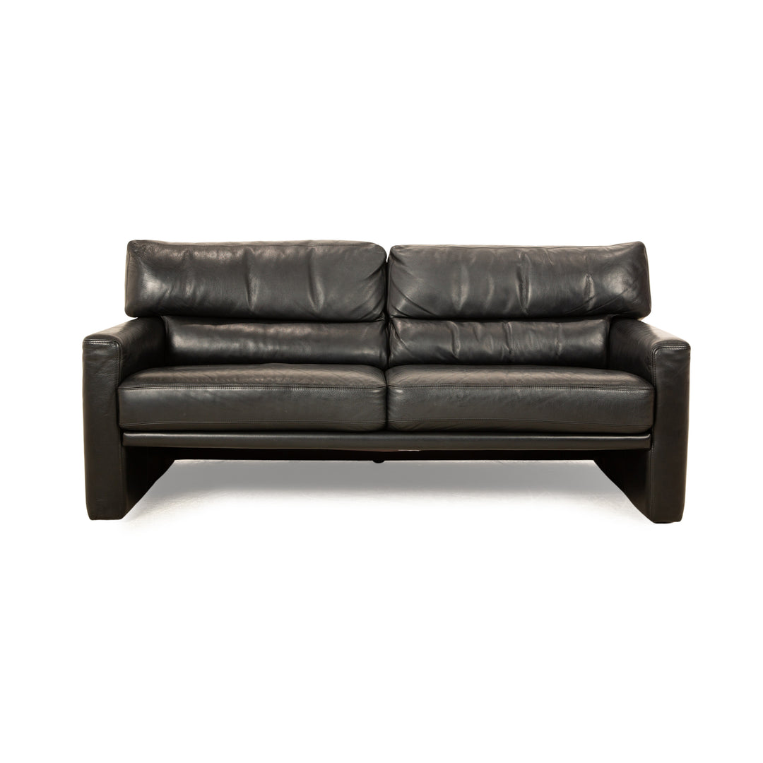 Brühl Leder Dreisitzer Schwarz Sofa Couch