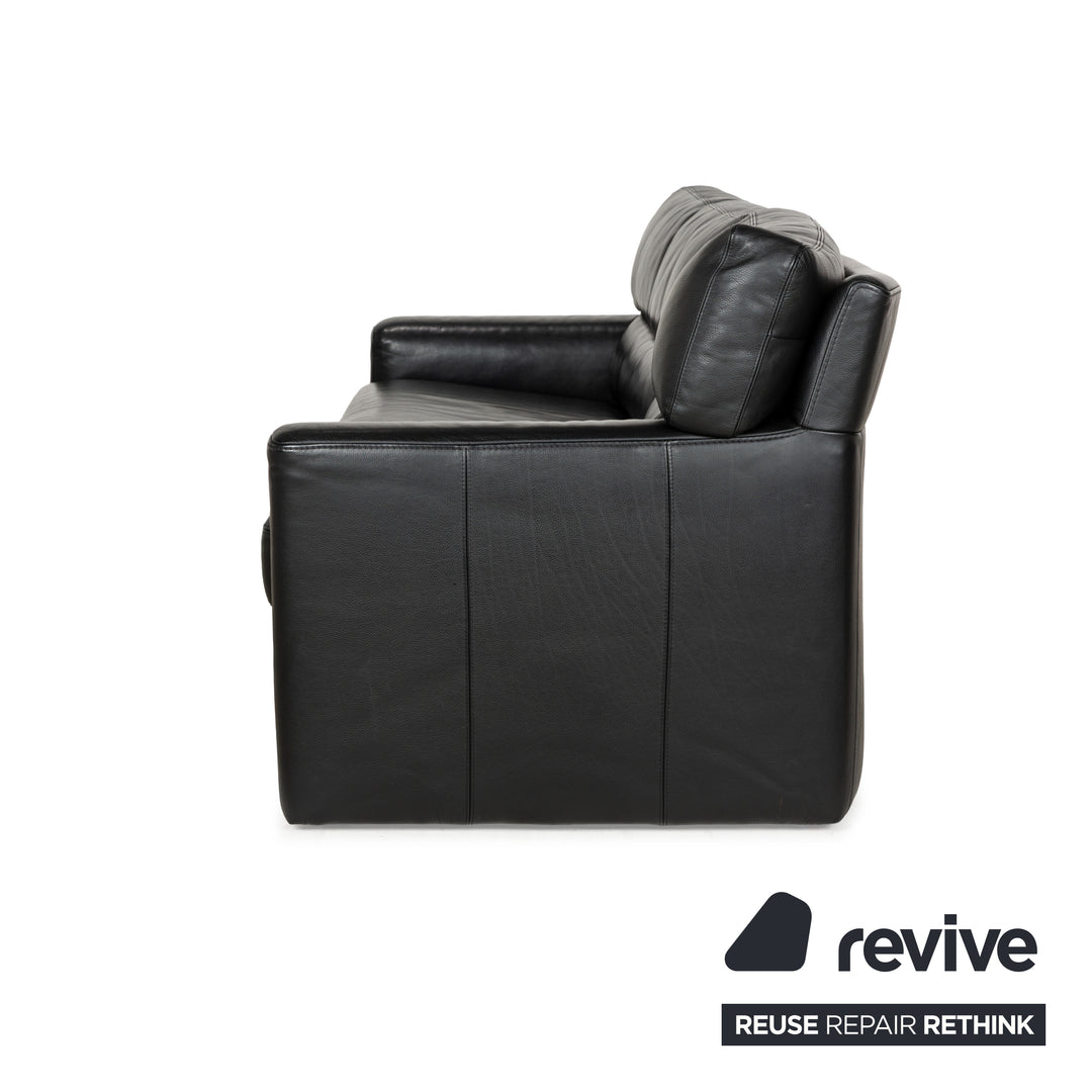 Brühl Leder Dreisitzer Schwarz Sofa Couch