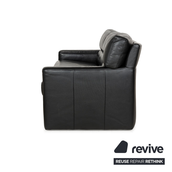 Brühl Leder Dreisitzer Schwarz Sofa Couch