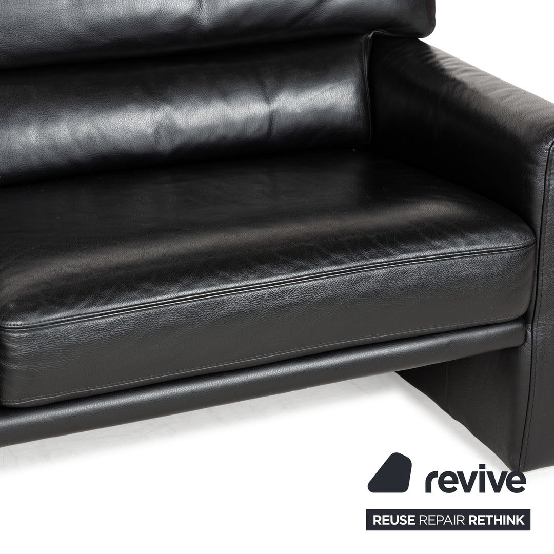 Brühl Leder Dreisitzer Schwarz Sofa Couch