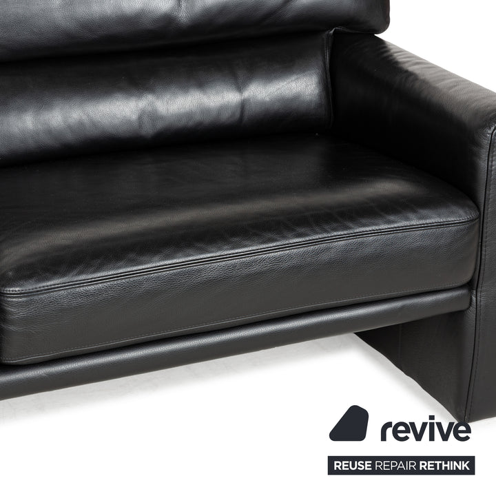 Brühl Leder Dreisitzer Schwarz Sofa Couch