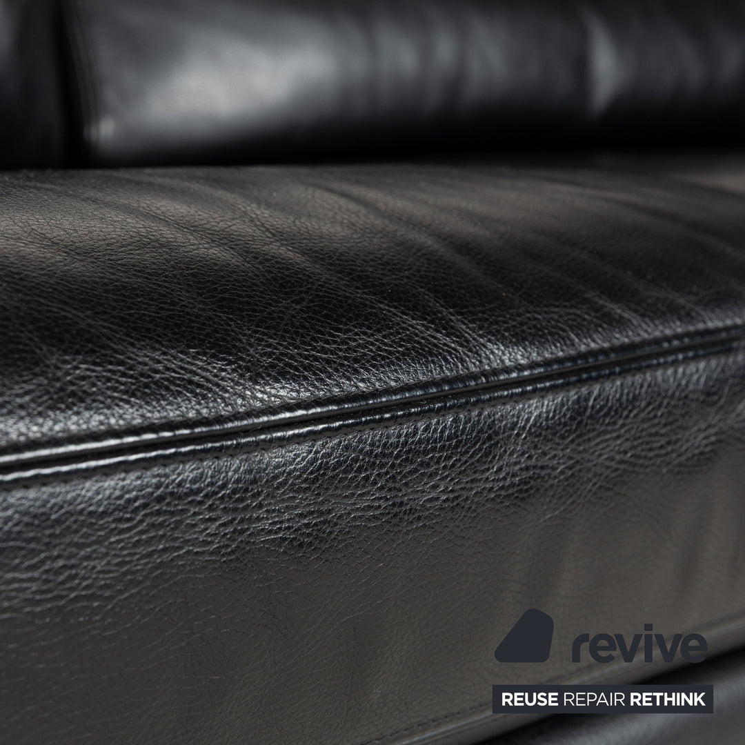 Brühl Leder Dreisitzer Schwarz Sofa Couch