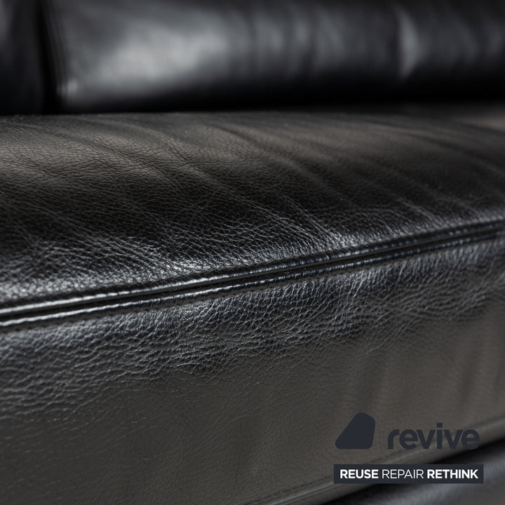 Brühl Leder Dreisitzer Schwarz Sofa Couch