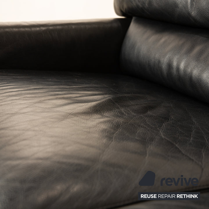 Brühl Leder Dreisitzer Schwarz Sofa Couch