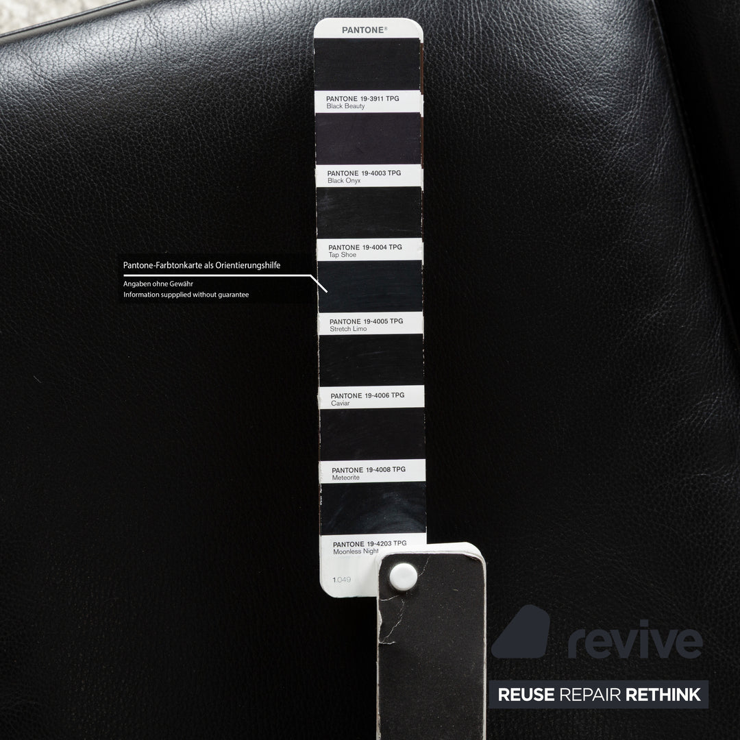 Brühl Leder Hocker Schwarz