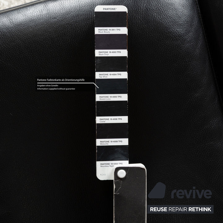 Brühl Leder Hocker Schwarz