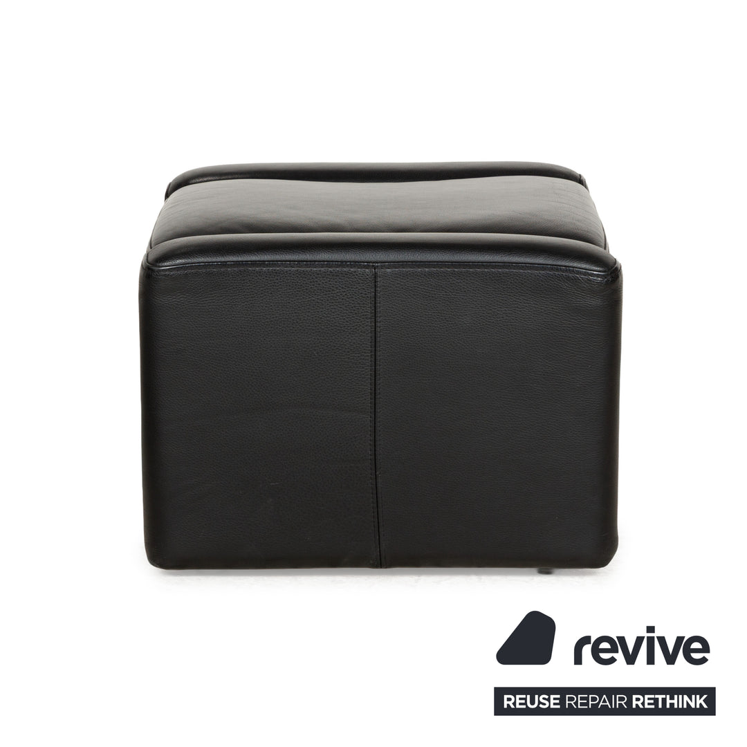 Brühl Leder Hocker Schwarz