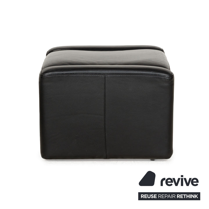 Brühl Leder Hocker Schwarz