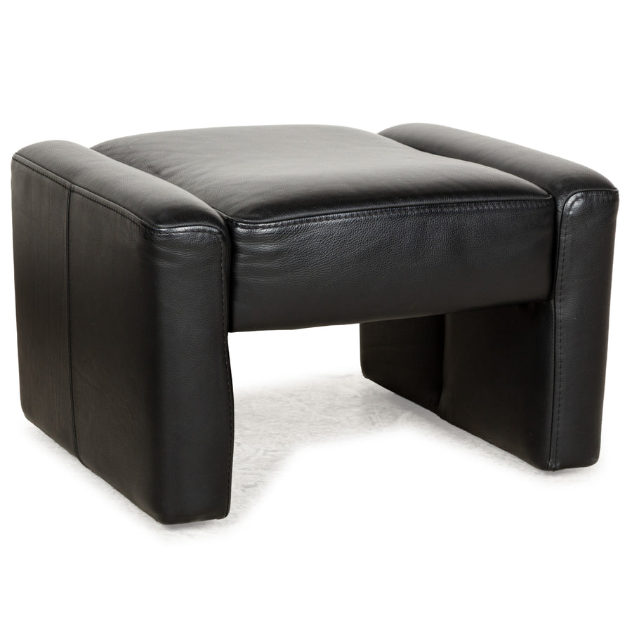 Brühl Leder Hocker Schwarz