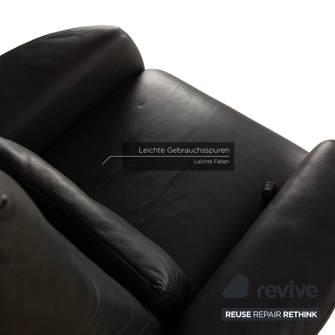 Brühl Leder Sessel Dunkelblau manuelle Funktion Relaxsessel