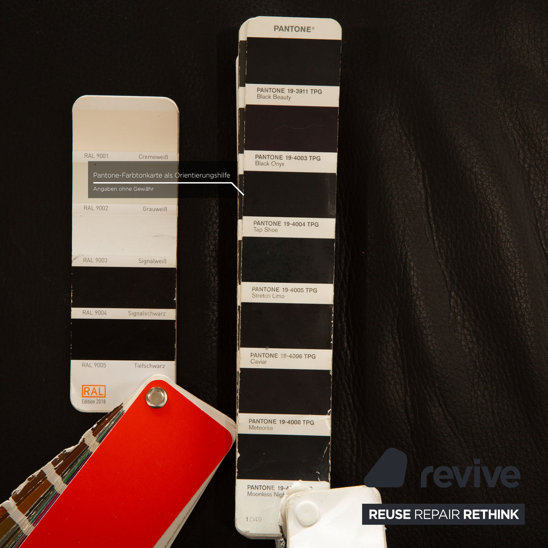 Brühl Leder Zweisitzer Schwarz manuelle Funktion Schlafsofa Sofa Couch Outlet