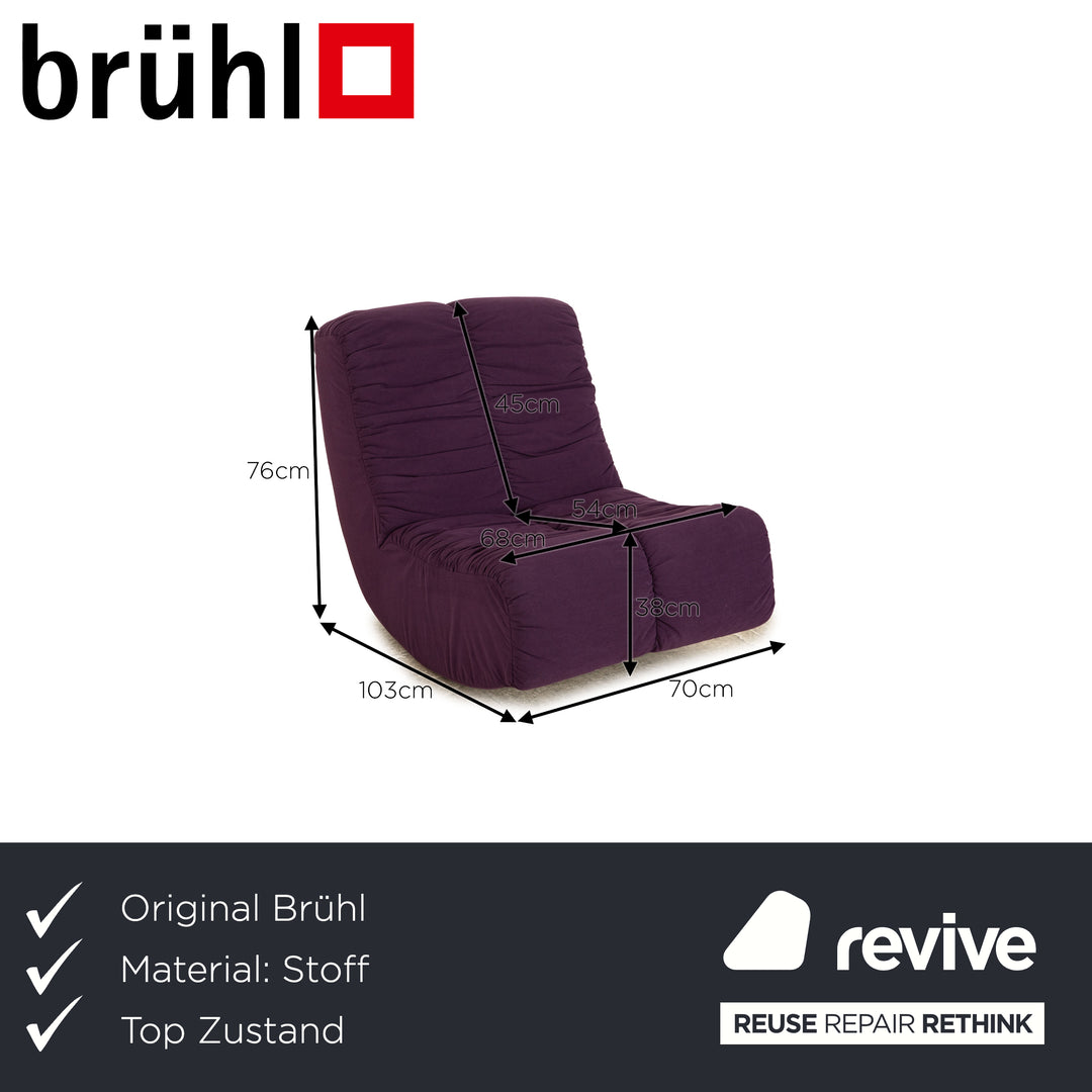 Brühl Lucky Stoff Sessel Violett Schaukelfunktion