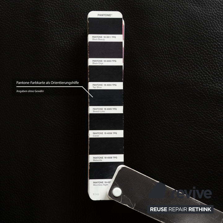 Brühl Moule Leder Dreisitzer Schwarz Sofa Couch mit Sessel manuelle Funktion
