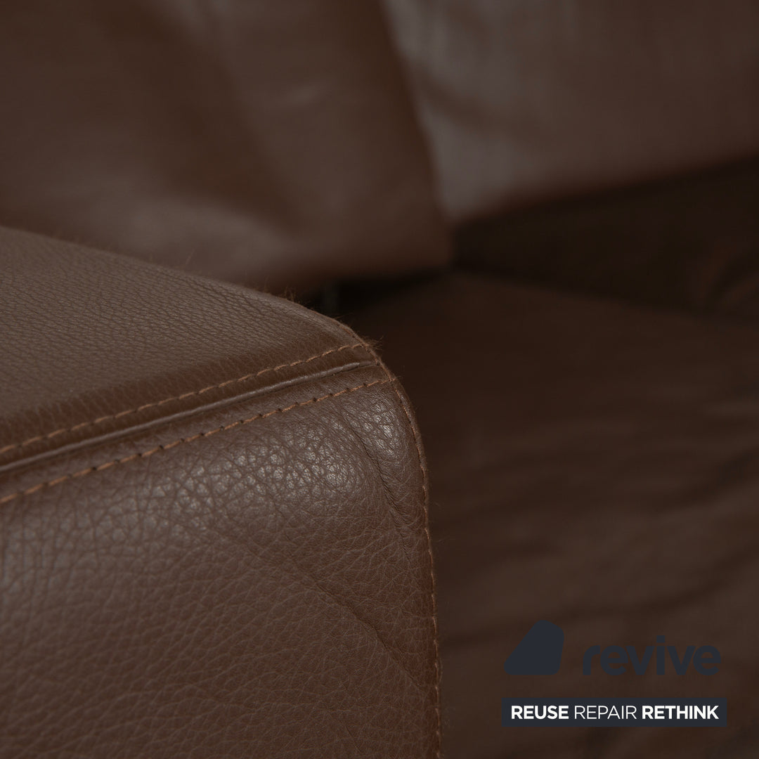 Brühl Moule Leder Ecksofa Braun Récamière links Sofa Couch