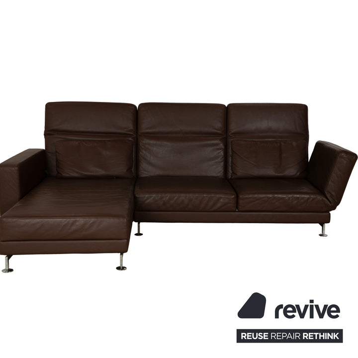 Brühl Moule Leder Ecksofa Braun Récamière links Sofa Couch