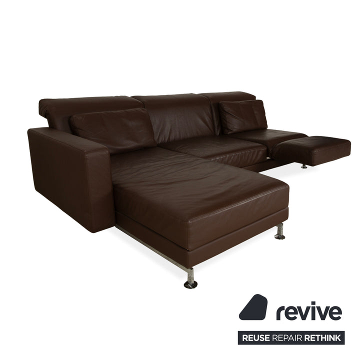 Brühl Moule Leder Ecksofa Braun Récamière links Sofa Couch