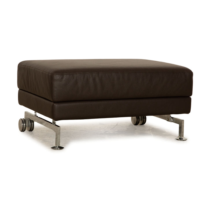 Brühl Moule Leder Hocker Braun Dunkelbraun