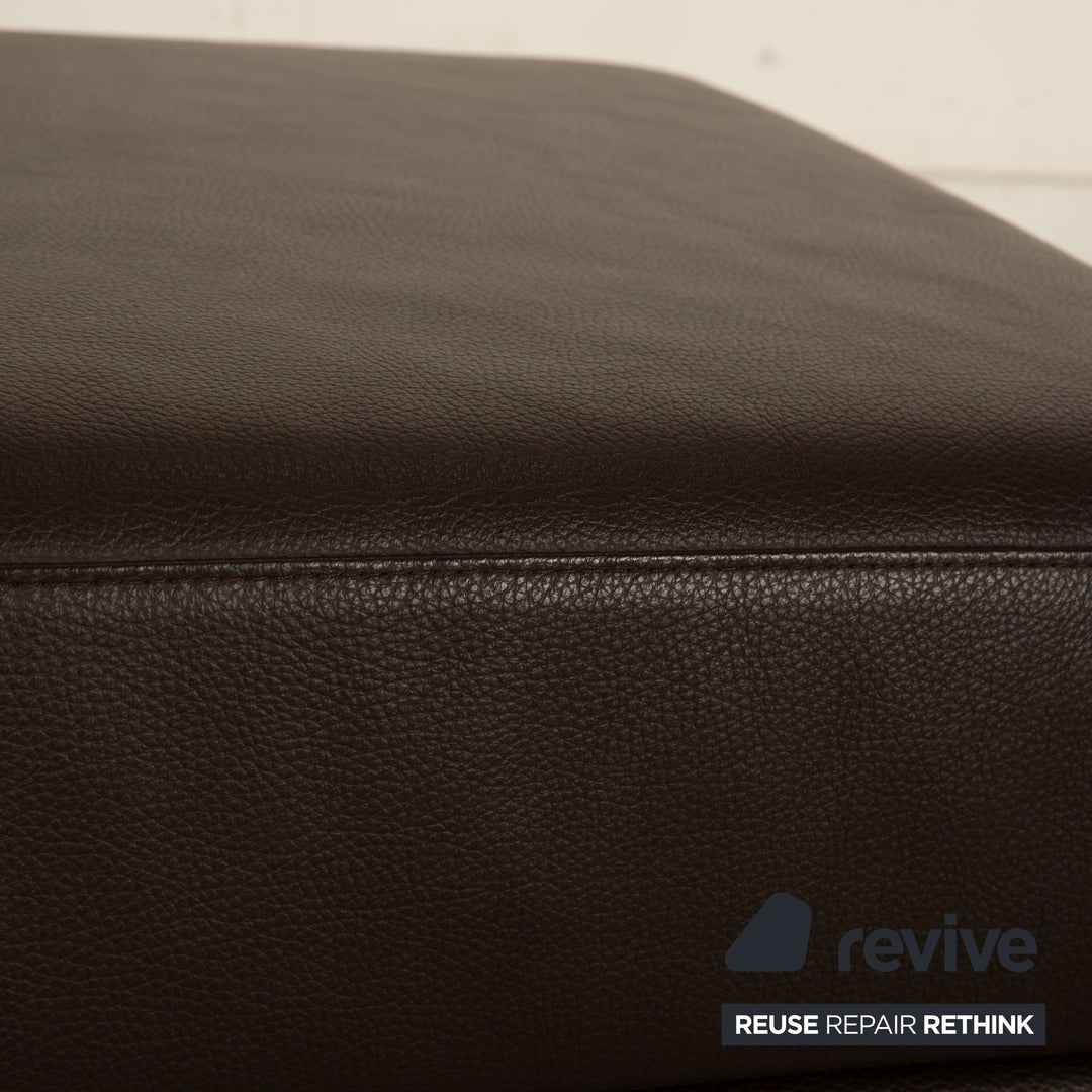 Brühl Moule Leder Hocker Braun Dunkelbraun