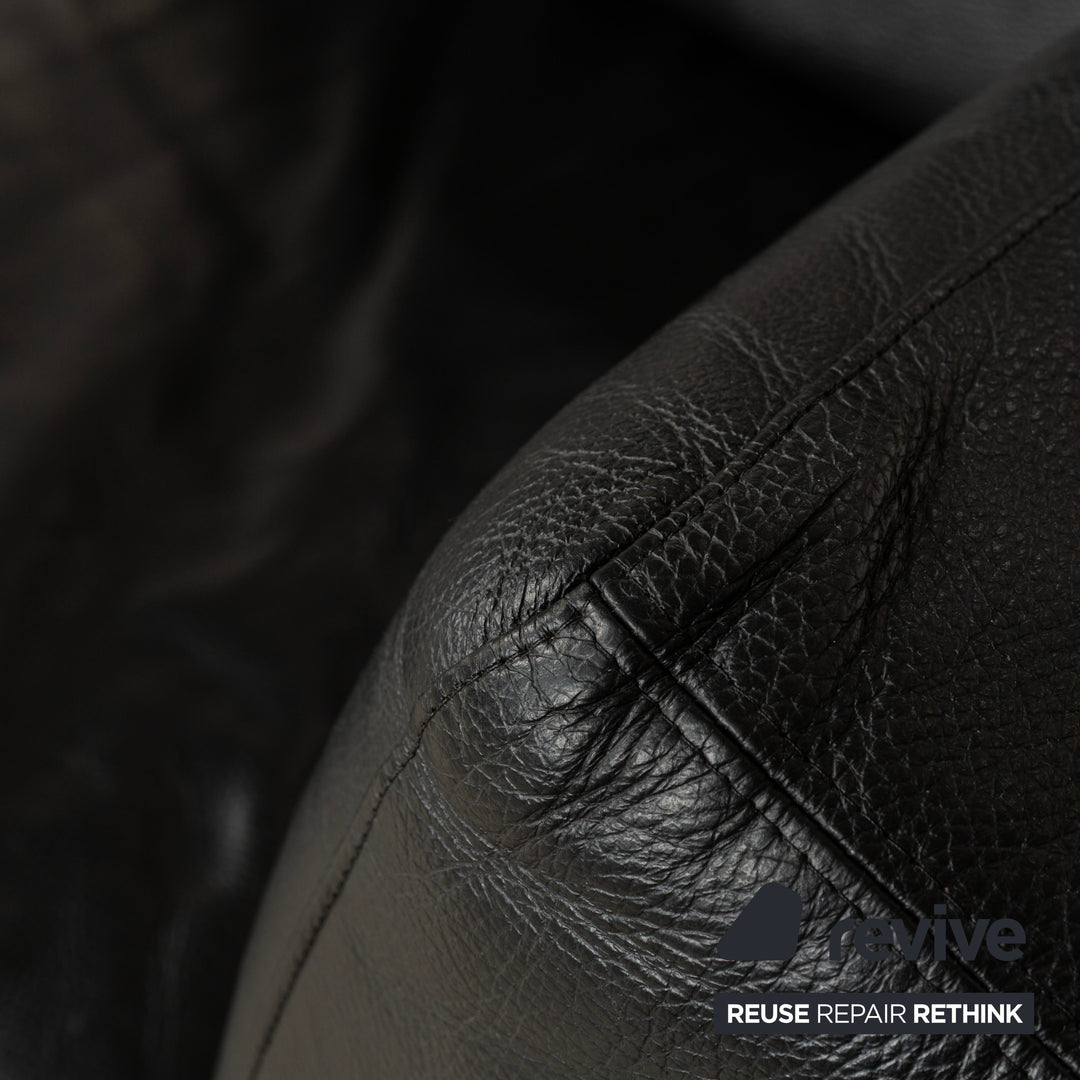 Brühl Moule Leder Sessel Schwarz manuelle Funktion Sofa Couch