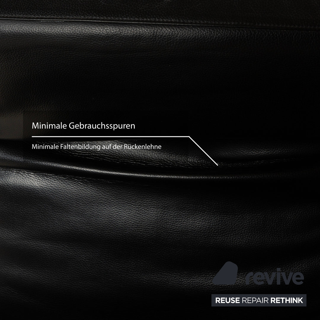 Brühl Moule Leder Sessel Schwarz manuelle Funktion Sofa Couch