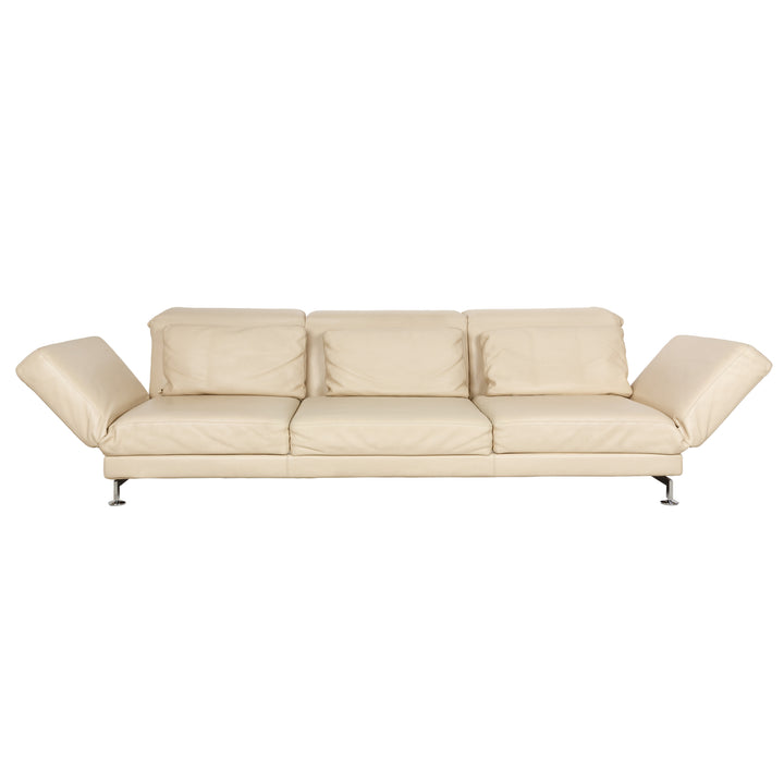 Brühl Moule Leder Sofa Beige Creme Dreisitzer Relaxfunktion manuelle Funktion Couch