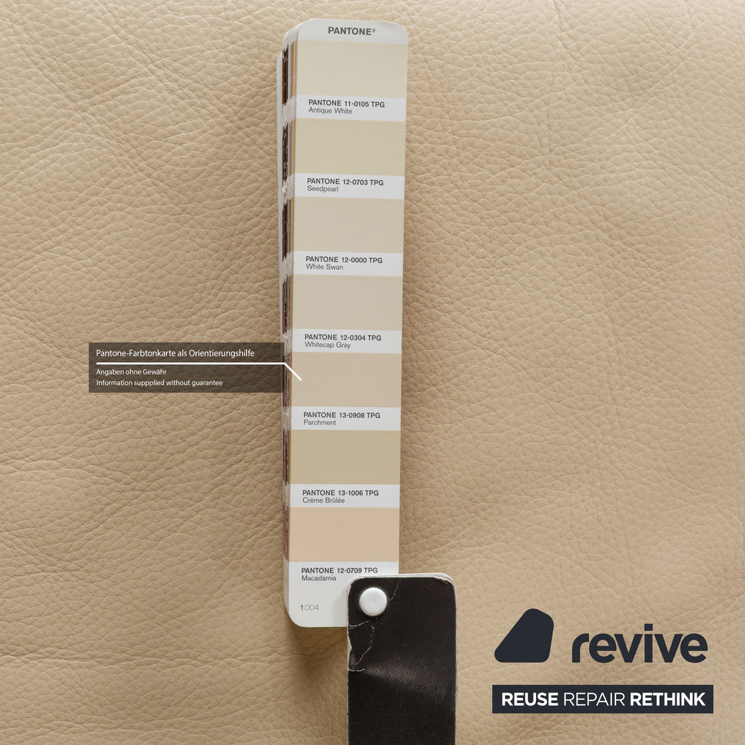 Brühl Moule Leder Sofa Beige Creme Dreisitzer Relaxfunktion manuelle Funktion Couch