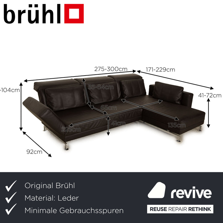 Brühl Moule Leder Sofa Braun Ecksofa Couch Funktion Relaxfunktion