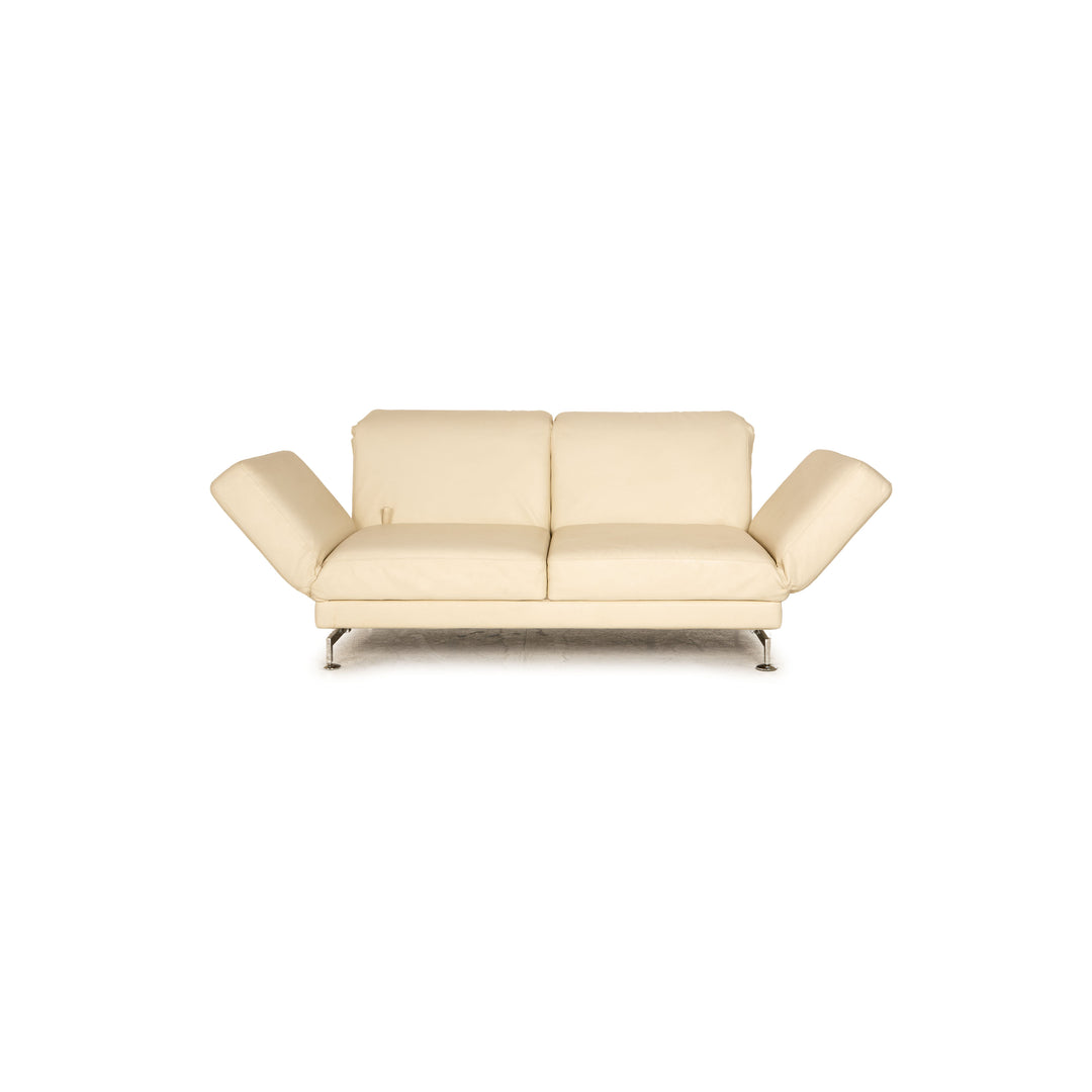 Brühl Moule (medium) Leder Sofa Creme Zweisitzer Couch Funktion