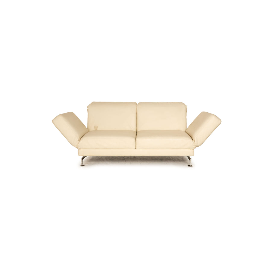 Brühl Moule (medium) Leder Sofa Creme Zweisitzer Couch Funktion