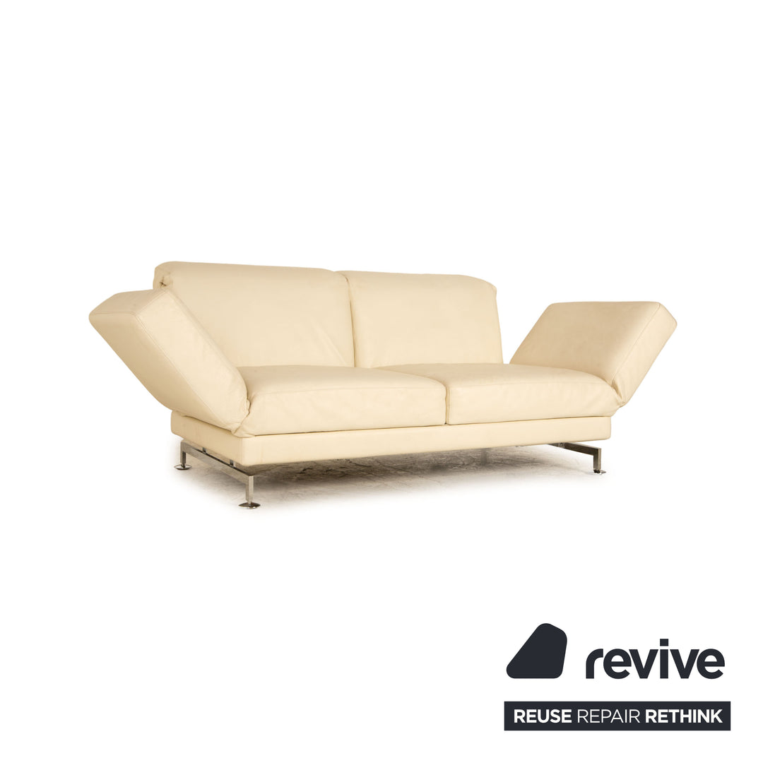 Brühl Moule (medium) Leder Sofa Creme Zweisitzer Couch Funktion