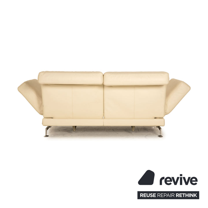 Brühl Moule (medium) Leder Sofa Creme Zweisitzer Couch Funktion