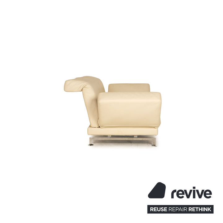 Brühl Moule (medium) Leder Sofa Creme Zweisitzer Couch Funktion