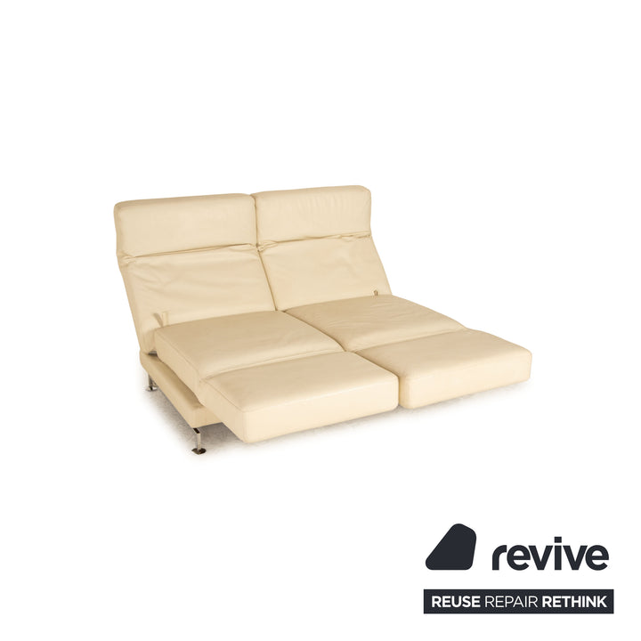 Brühl Moule (medium) Leder Sofa Creme Zweisitzer Couch Funktion