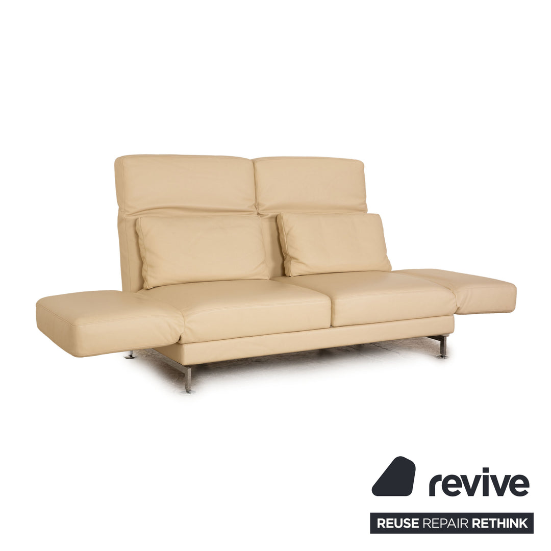 Brühl Moule Leder Zweisitzer Creme manuelle Funktion Sofa Couch