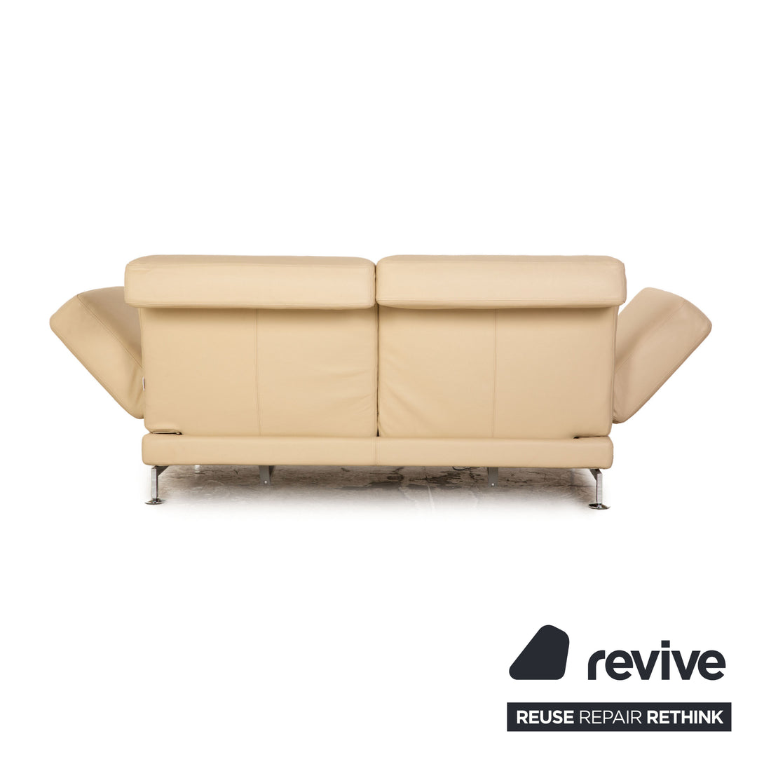 Brühl Moule Leder Zweisitzer Creme manuelle Funktion Sofa Couch