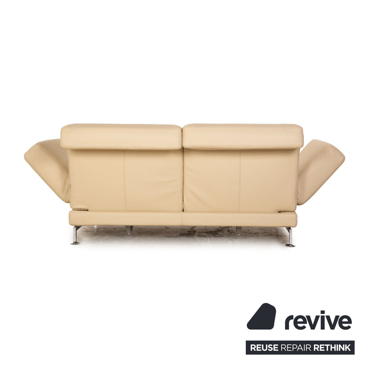 Brühl Moule Leder Zweisitzer Creme manuelle Funktion Sofa Couch
