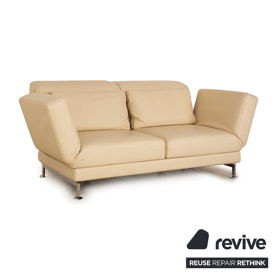 Brühl Moule Leder Zweisitzer Creme manuelle Funktion Sofa Couch