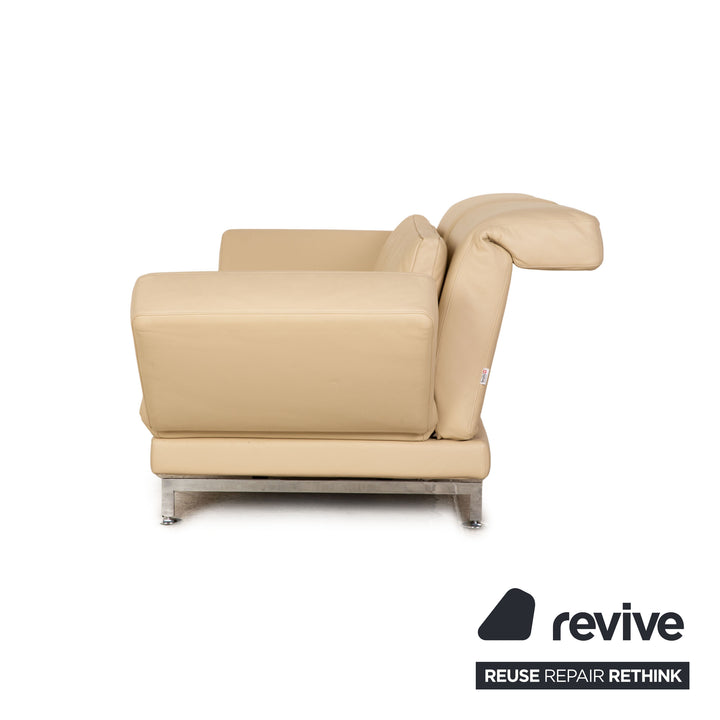 Brühl Moule Leder Zweisitzer Creme manuelle Funktion Sofa Couch