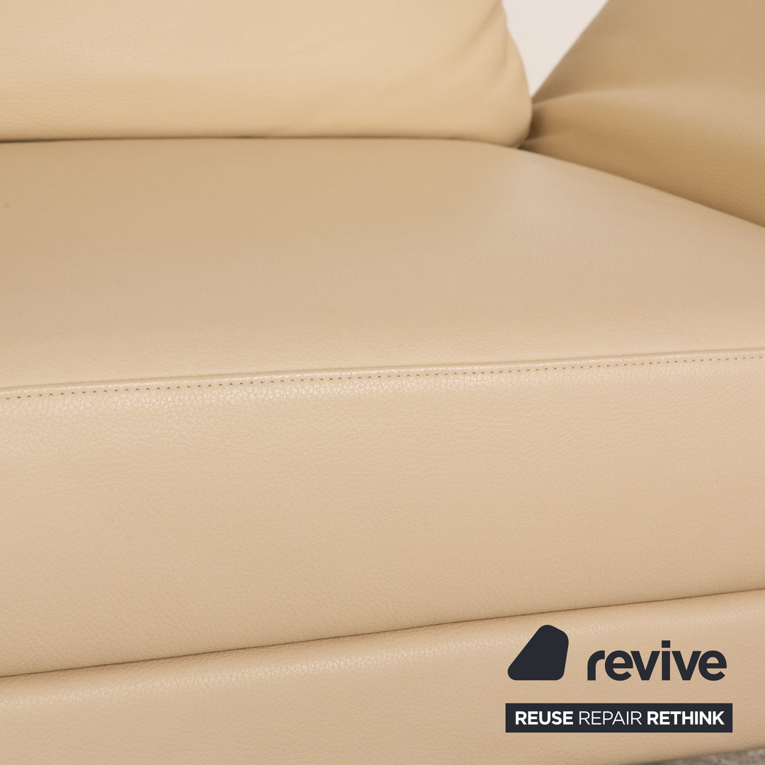 Brühl Moule Leder Zweisitzer Creme manuelle Funktion Sofa Couch